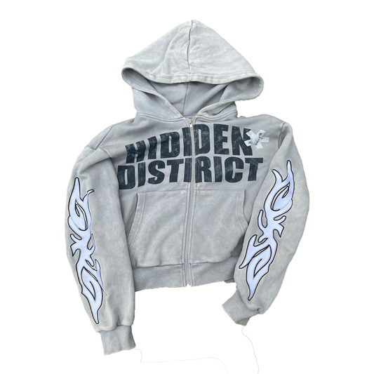 “Grey” hidden district zip up